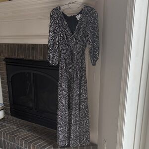 DKNY Black and White Maxi Dress